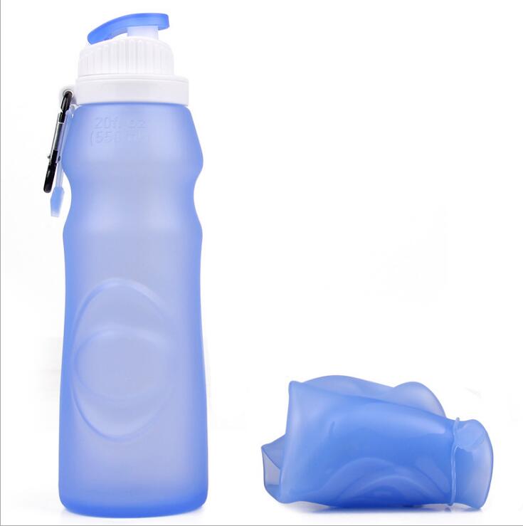 Garrafa de água dobrável de silicone